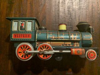 Vintage Western Metal Battery Operated Toy Train Modern Toys As - Is