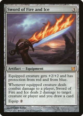 1 X Mtg Sword Of Fire And Ice Modern Masters - Light Play,  English