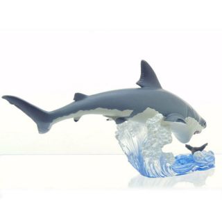 Ocean Wildlife World Great White Shark Figure Animals Resin Gk Statue Decoration