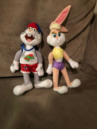 Bugs Bunny And Lola Bunny Space Jam Plush Toys.  Set Of Two Plush Toys