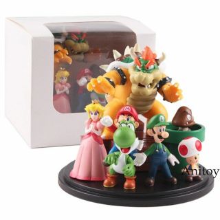 Mario World Toys Bowser Princess Peach Yoshi Luigi Action Figure Model