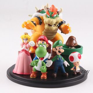 Mario World Toys Bowser Princess Peach Yoshi Luigi Action Figure Model 3