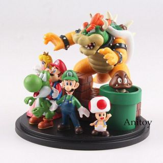 Mario World Toys Bowser Princess Peach Yoshi Luigi Action Figure Model 4