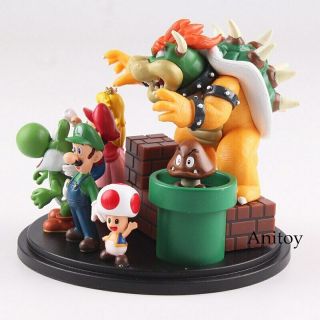 Mario World Toys Bowser Princess Peach Yoshi Luigi Action Figure Model 5