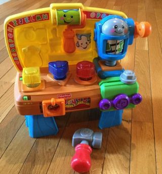 Fisher Price Laugh & Learn Learning Workbench Toolbench Lights Music Bonus Tools