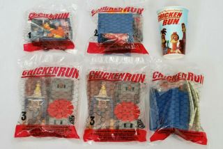 2000 Burger King Chicken Run Toys Full Set Of 4,  Extra Of 4,  Cup