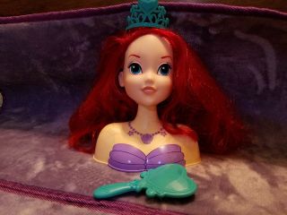 Disney Ariel Doll Little Mermaid Head And Shoulders Hair Style Roleplay - W/crown