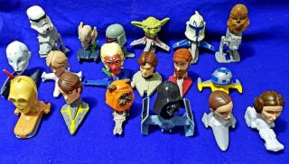 Mcdonalds 2008 Star Wars Clone Wars Bobblehead Complete Set (18) Displays Nicely