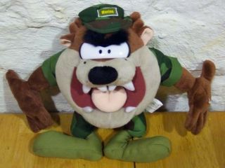 Wb Looney Tunes Taz As A Marine In Camo 10.  5 " Plush Stuffed Animal