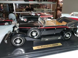 Anson 1:18 Scale 1932 Maybach Convertible Black Ds8 Zeppelin.  With Stand
