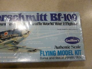 Guillow Messerschmitt BF 109 Balsa Flying Model Airplane Kit 16.  5 
