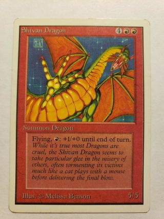 1993 Magic The Gathering Mtg Unlimited Shivan Dragon