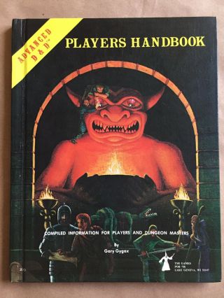 Advanced Dungeons & Dragons Players Handbook - 6th Printing,  January,  1980 Ad&d