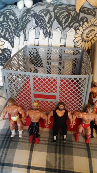 16 Wrestlers AWA STEEL CAGE WRESTLING RINGS PLAY SET “1980s” Remco 2