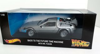 Hot Wheels 1/18 Back To The Future Time Machine W/ Mr Fusion Diecast Car Dmc