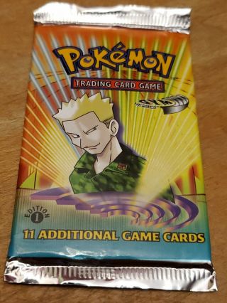 Pokemon 1st Edition Gym Heroes Booster Pack Factory,  Unwieghed