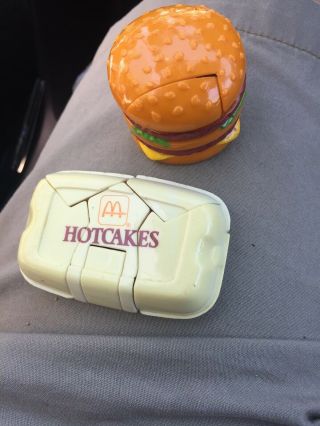 Vintage Mcdonalds Happy Meal Toys - Burger And Hot Cakes