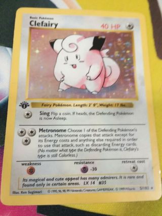 First Edition Clefairy Shadowless Holo