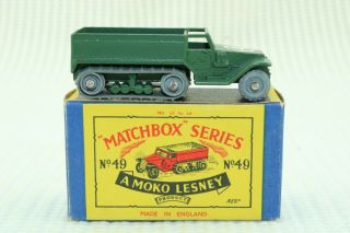 Matchbox Lesney No 49 M3 Personnel Carrier - Made In England - Boxed