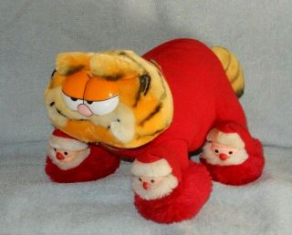 Dakin 1981 Garfield Cat My Santa Slippers Plush Christmas