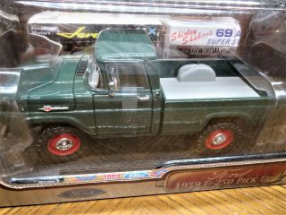 1/18 SCALE DICAST 1959 FORD F - 250 4X4 PICK UP IN GREEN BY YAT - MING MIB 3