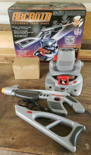 Vtg Arcadia Duck Hunter Game System Gun Toymax Electronic Skeet Shoot