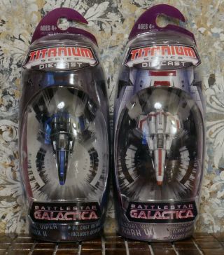Battlestar Galactica Hasbro Titanium Series Colonial Viper Mark Vii Set Of 2 Mip