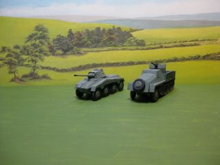 Roco Minitanks: German Wwii Puma Armoured Car & Halftrack Aa Unit.  1:87.