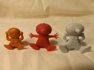 Rare Vintage Three Spoonman Spoon Sitters Cereal Toys Prizes Premiums