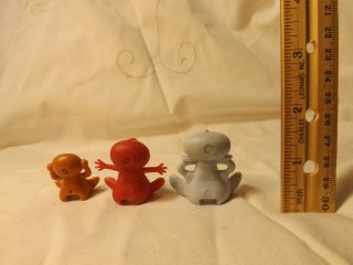 RARE vintage three Spoonman spoon sitters cereal toys prizes premiums 5