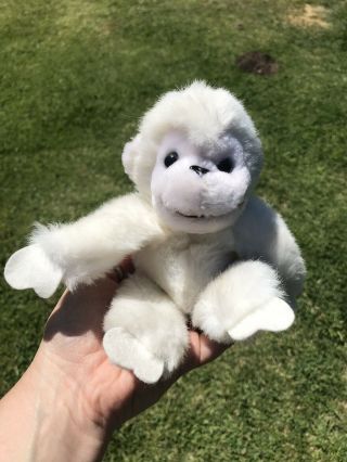 Vintage Russ Mungo Ape Monkey Gorilla White 8 " Plush Stuffed Animal 1986 Euc