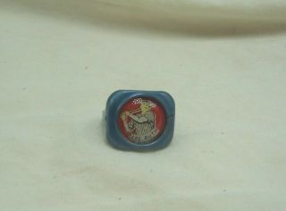 1951 Kellogg ' s Pep Cereal Babe Ruth Premium Ring Blue & Red Ring 4