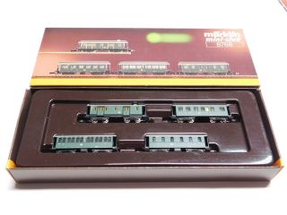 Z Scale - Marklin Mini - Club - 8768 (4) Car Passenger Coach Train Car Set