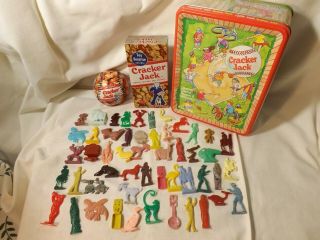 Vintage Box Crackerjack Popcorn Baseball Toys Premiums Prizes Tin