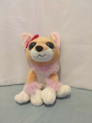 The Petting Zoo Chihuahua Puppy Dog Big Eyes Plush Doll Girl Pink Bow (a)