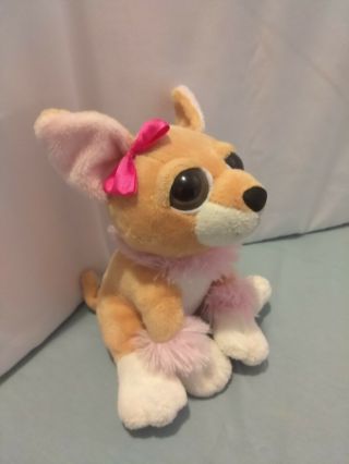 The Petting Zoo Chihuahua Puppy Dog Big Eyes plush doll girl pink bow (A) 3