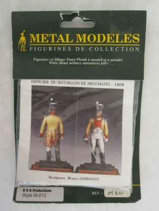 Metal Modeles Figurines 54mm Officer Battalion Neuchatel 1808,  Metal Figure