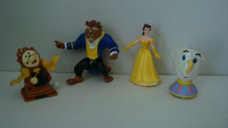 Beauty & The Beast Complete Set Of 4 Burger King Kids Meal Toys - 1991