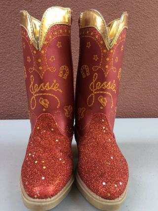 Disney Toy Story Jessie Red Glitter Cowgirl Boots Little Girls Size 7/8 Costume