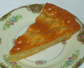 Realistic Fake Food Apple Pie Slice Bakery Pastry Rubber Display Play Props 4