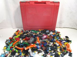 Lego Big Red Storage Case With Lego Minifigure Parts & More