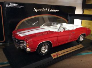 1972 Chevelle 72 Chevy Ss 454 Maisto 1/18 Special Edition Red Convertible
