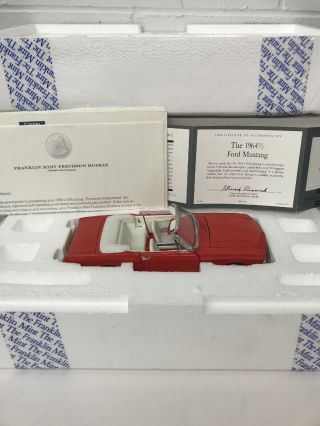 1964 1/2 Ford Mustang Red Convertible Die - Cast 1:24 Scale Franklin W/