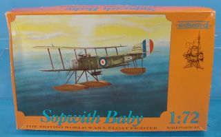 1/72 Scale Eduard 07202 Sopwith Baby British Wwi Float Fighter Airplane Kit