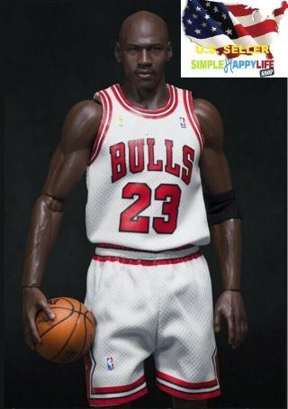 1/6 Scale Michael Jordan White Chicago Bulls Jersey 23 For Enterbay Body ❶usa❶
