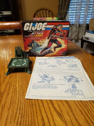 Vintage Gi Joe Jump Jet Pack Set With Box Hasbro 1982 (with Blueprints)