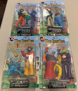 The Beatles Full Set 4 Figures Yellow Submarine Sgt.  Peppers Mcfarlane Toys 2000