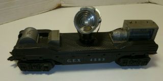 Marx O Gauge Gex 4583 Flatcar With Revolving Seachlight And Other Equipment