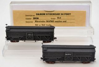 Republic Locomotive Rlw Nn3 D&rgw Stock Cars (2) Assembled Kits