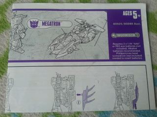 Transformers Cybertron Megatron Instruction Booklet